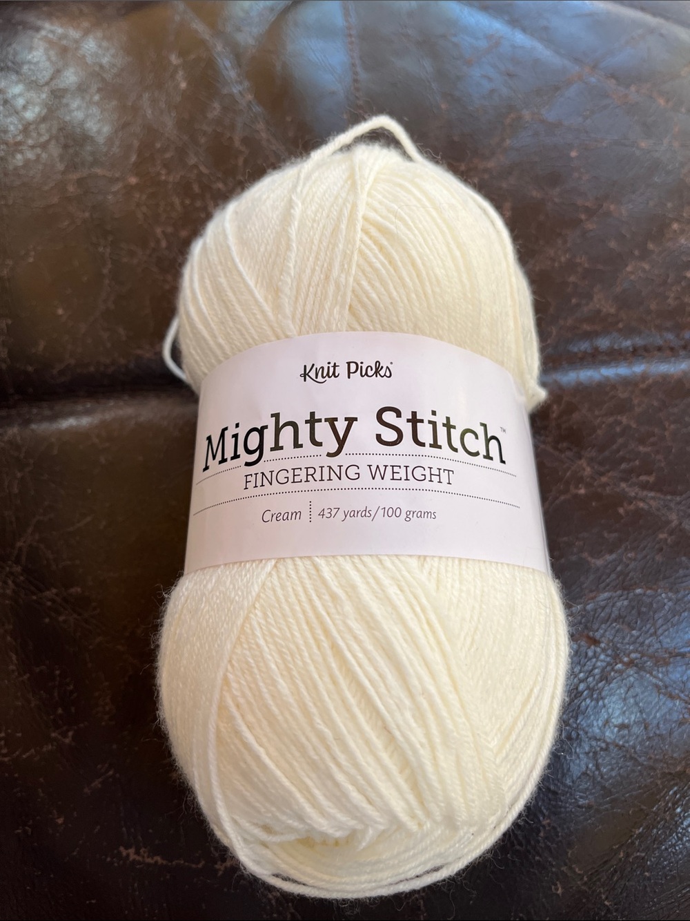 Knit Picks Mighty Stitch Fingering Weight Yarn - Cream